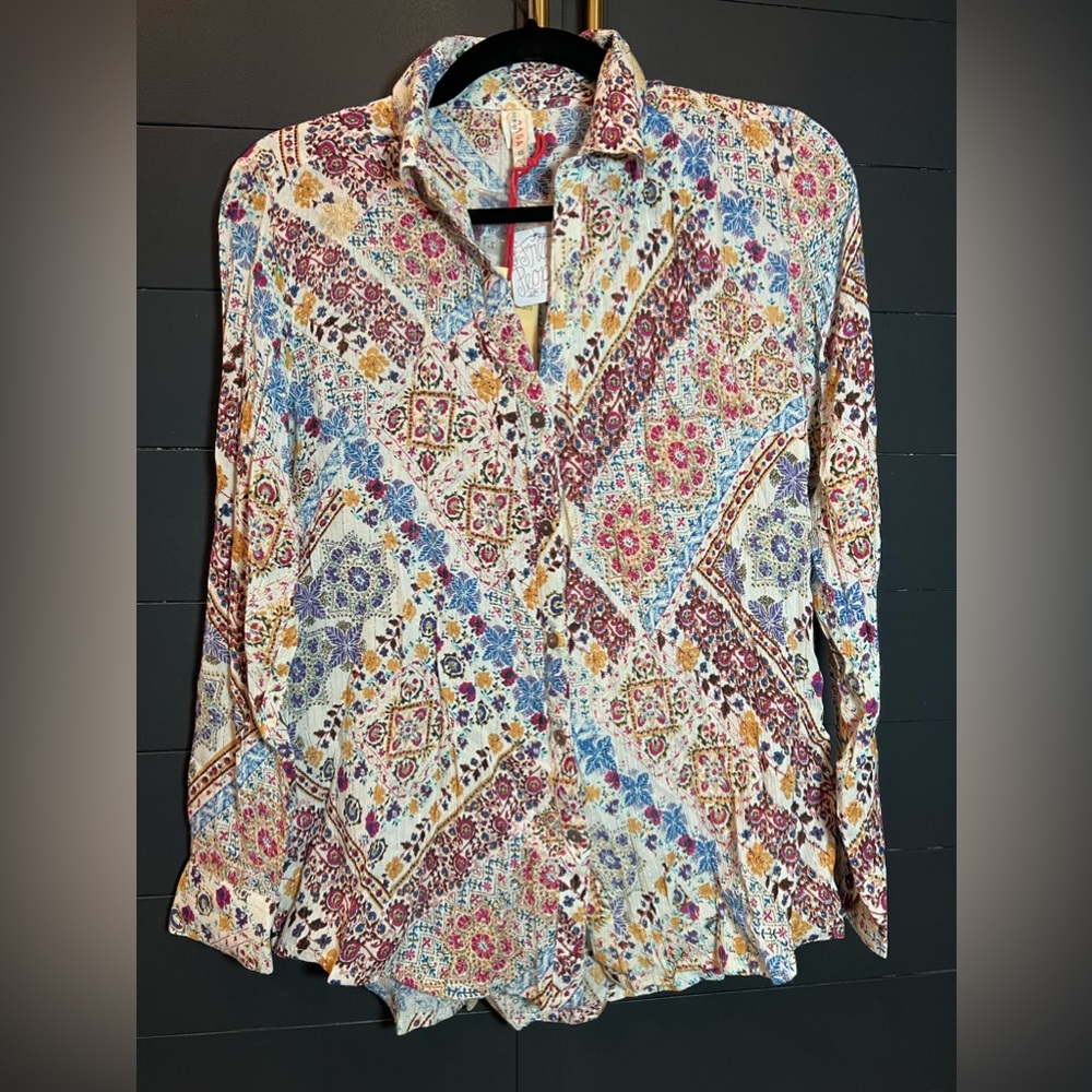 Free People Raga Kusuma Button Down Long Sleeve